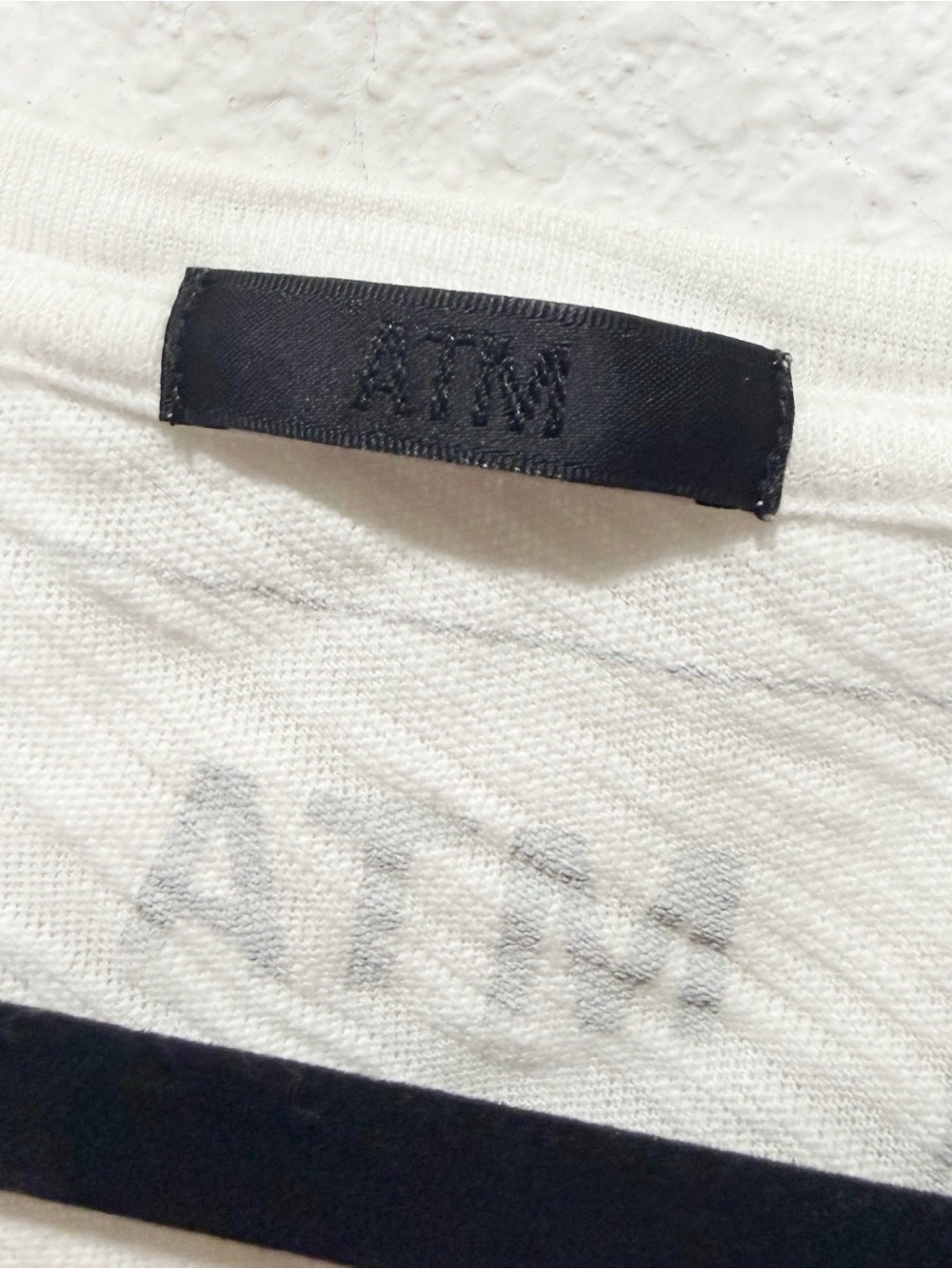 ATM Boyfriend White V-Neck Slub Knit Tee M/L - Picture 9 of 11
